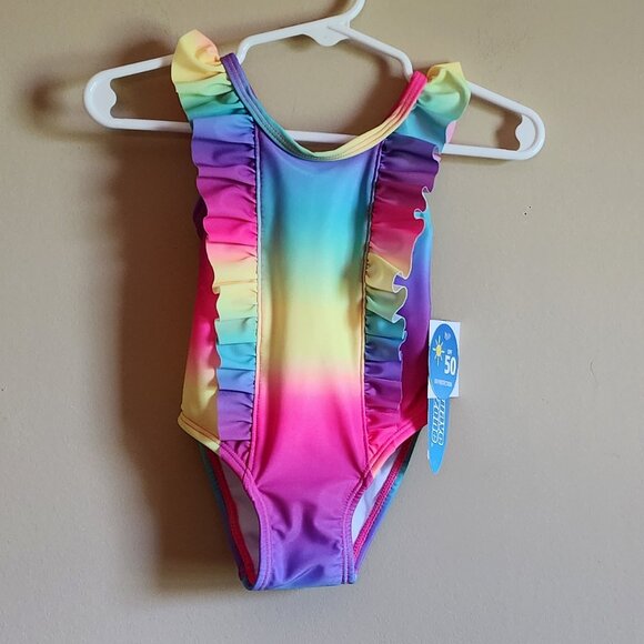 Wave Zone - Rainbow Mermaid One-Piece Swimsuit Size 6- 9 Months NWT - Picture 2 of 4